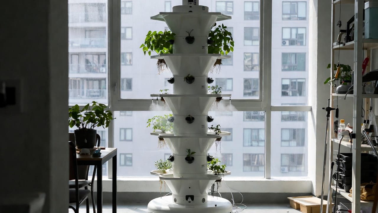 vertical hydroponic tower setup, hydroponic tower setup, DIY vertical hydroponic tower, vertical hydroponic garden setup, indoor vertical hydroponic tower