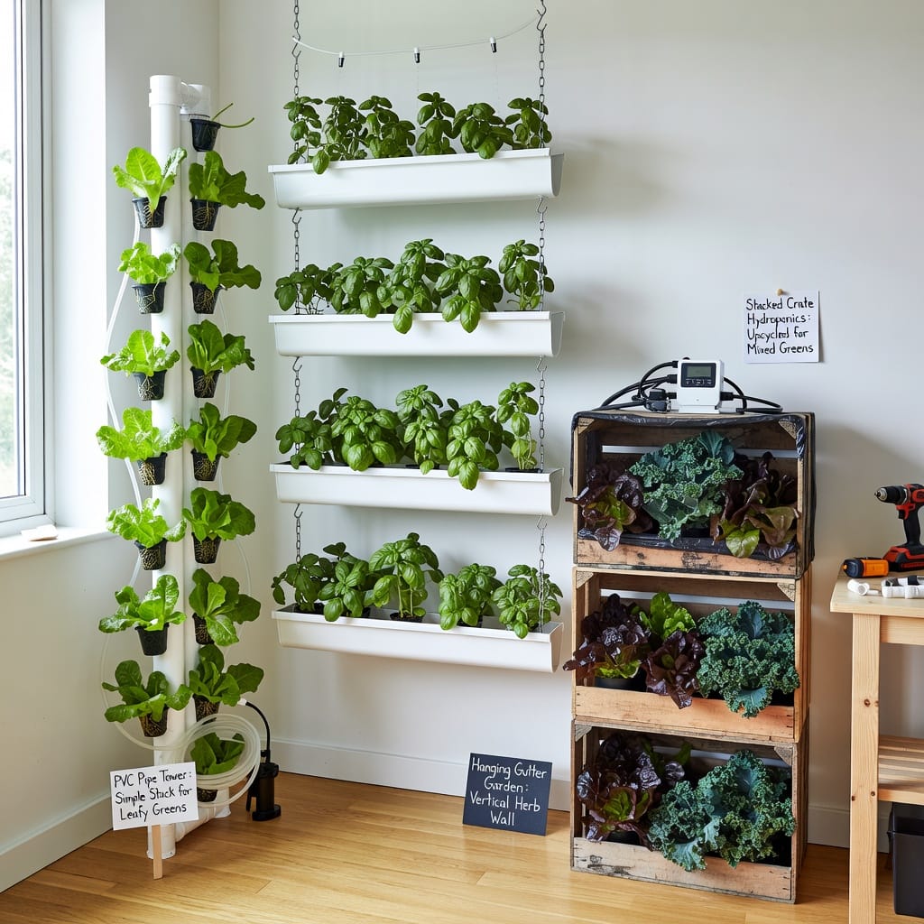 Illustration of DIY Vertical Hydroponics: 3 Effortless Space-Saving Garden Ideas