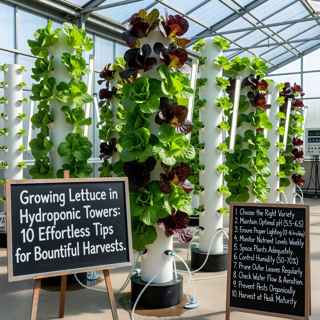 Illustration of Growing Lettuce in Hydroponic Towers: 10 Effortless Tips for Bountiful Harvests