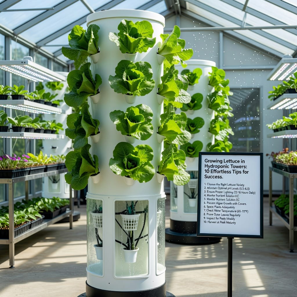 Illustration of Growing Lettuce in Hydroponic Towers: 10 Effortless Tips for Success