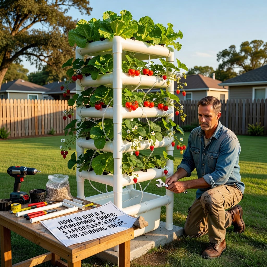 Illustration of How to Build a Hydroponic Tower: 5 Effortless Steps for Stunning Yields