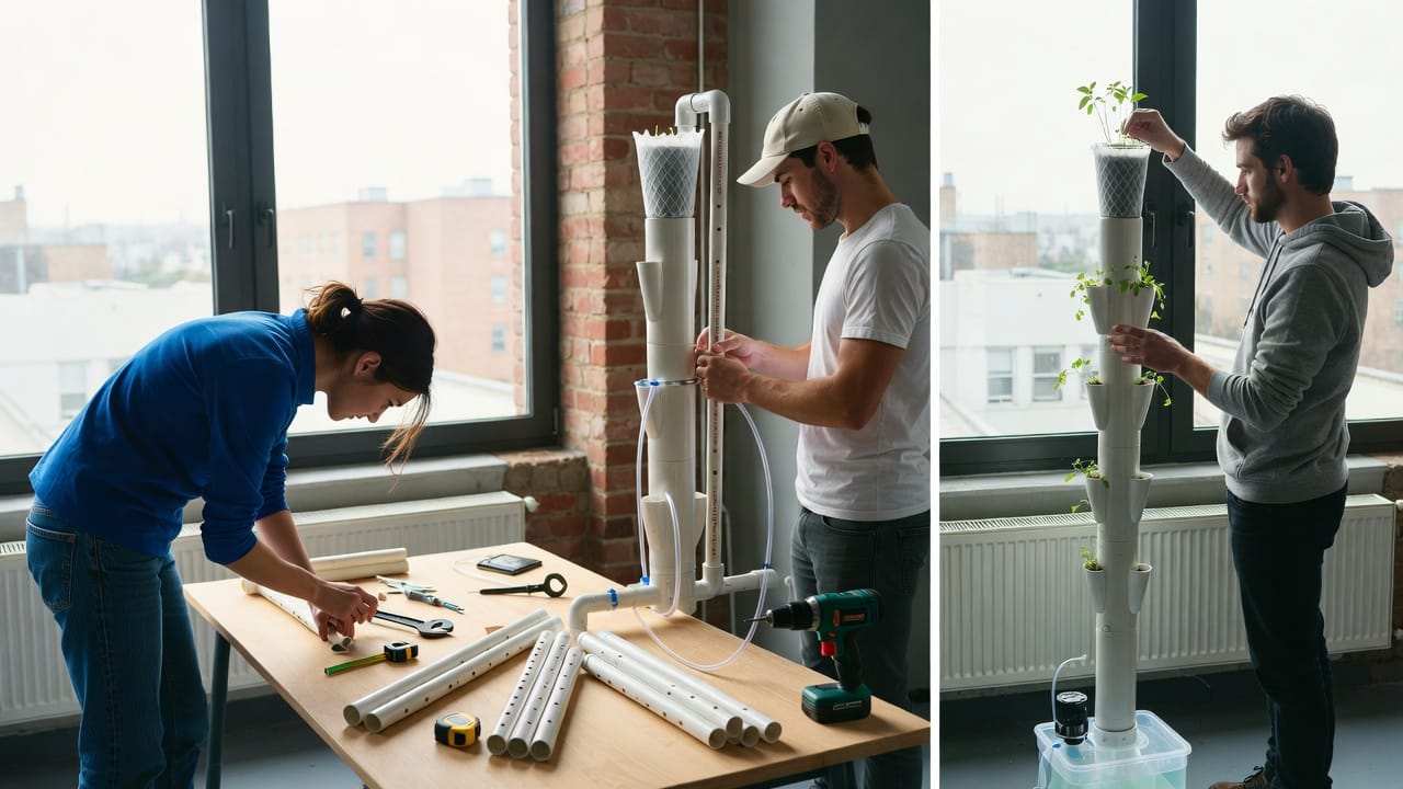 • how to build your own vertical hydroponic system • build your own vertical hydroponic system • DIY vertical hydroponic tower • vertical hydroponic system DIY • homemade vertical hydroponics