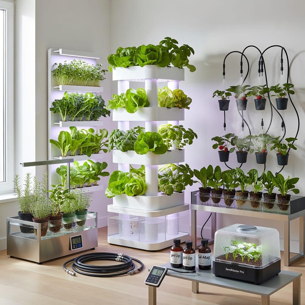 Illustration of Indoor Hydroponic Garden: 6 Best Must-Have Systems for Effortless Growth