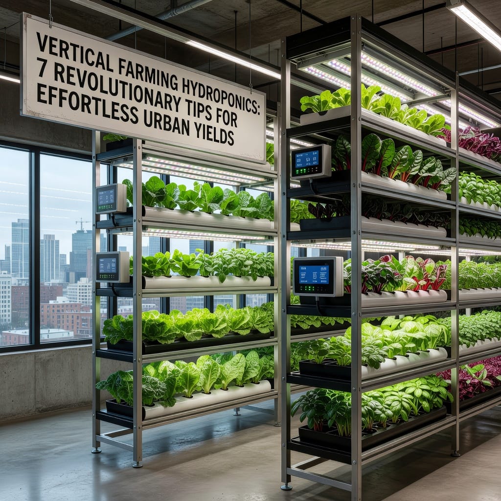 Illustration of Vertical Farming Hydroponics: 7 Revolutionary Tips for Effortless Urban Yields
