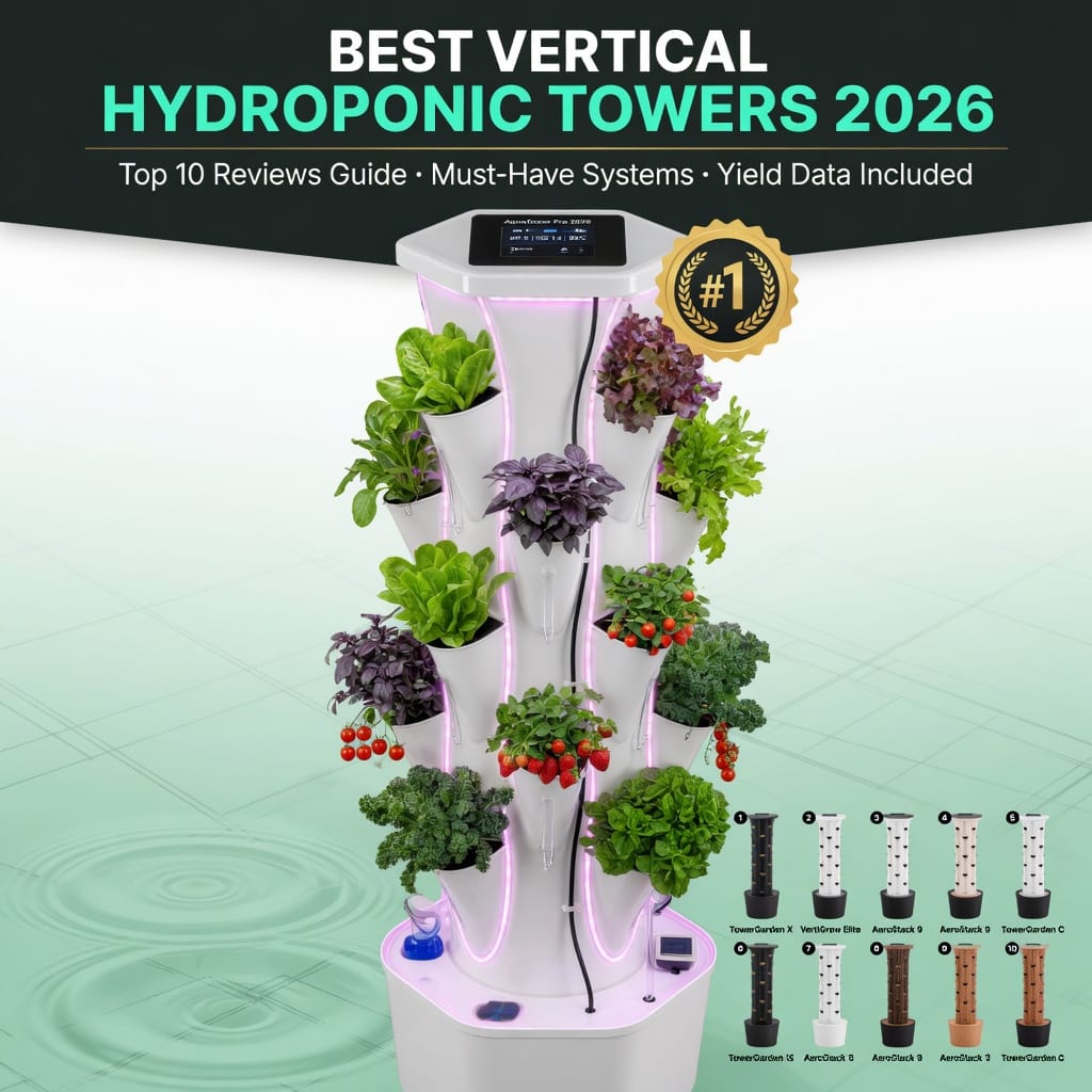 Best Vertical Hydroponic Towers 2026: Top 10 Reviews and Buyer’s Guide illustration for Best Vertical Hydroponic Towers 2026: