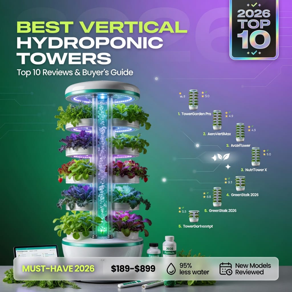 Best Vertical Hydroponic Towers 2026: Top 10 Reviews and Buyer’s Guide illustration for Best Vertical Hydroponic Towers 2026: