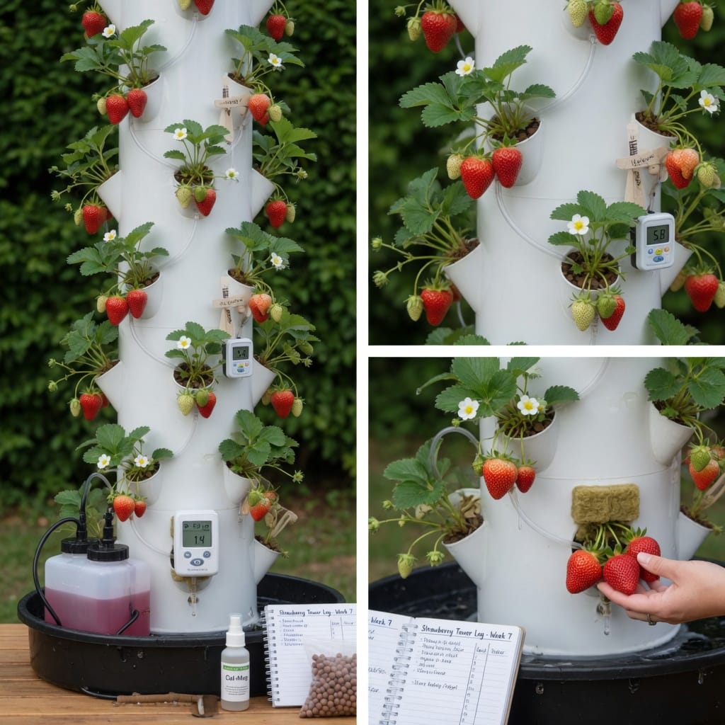 Growing Strawberries in a Vertical Hydroponic Tower: Ultimate Guide illustration for Growing Strawberries in a Vertical Hydro