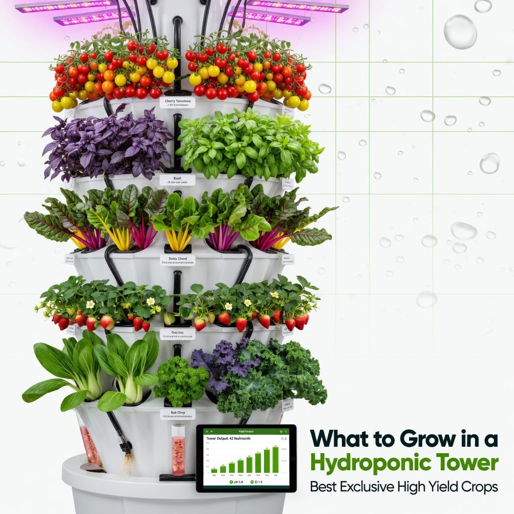 What to Grow in a Hydroponic Tower: Top 15 Crops for Maximum Yield illustration for What to Grow in a Hydroponic Tower: Best