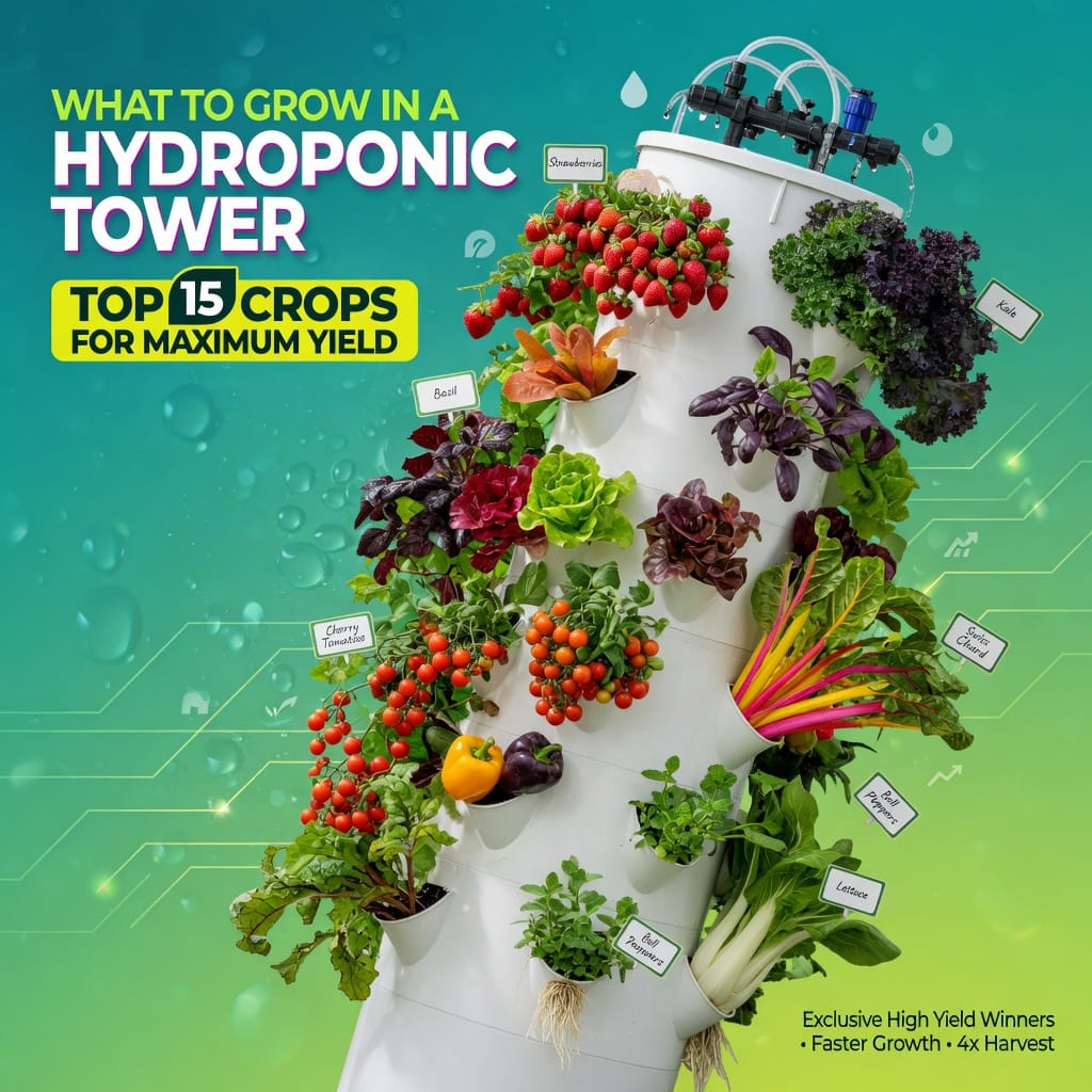 What to Grow in a Hydroponic Tower: Top 15 Crops for Maximum Yield illustration for What to Grow in a Hydroponic Tower: Best